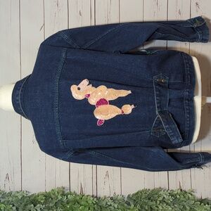 Vintage 80's 90's Jean Jacket Weathered Blues Retro Trucker Denim Boxy Women's L